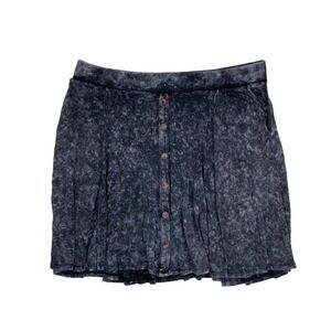 Torrid Black Acid Washed Super Soft Button Up Front Skater Skirt 2 2X 18/20